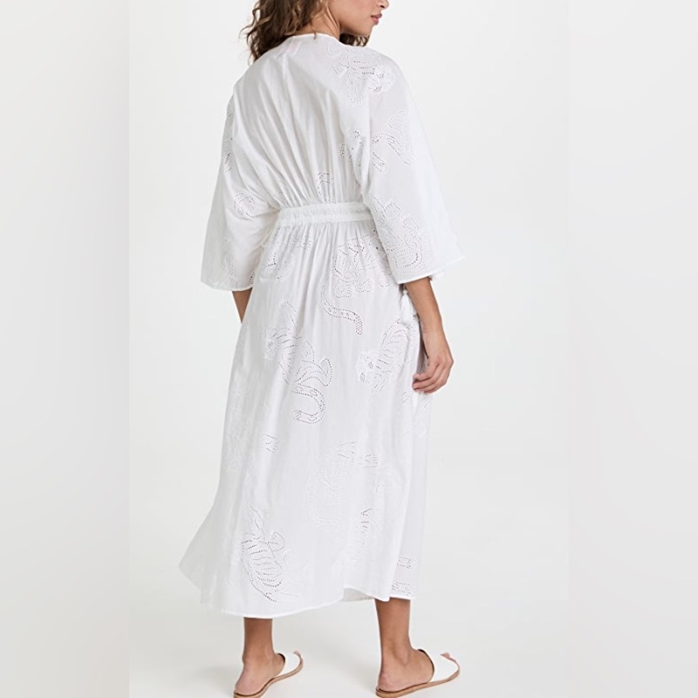 Solid & Striped The Kaftan Maxi Dress in Eyelet Tigers - Picture 3 of 6